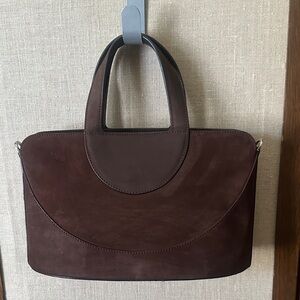 BVLGARI Women’s Brown Suede Leather Top-Handle Bag